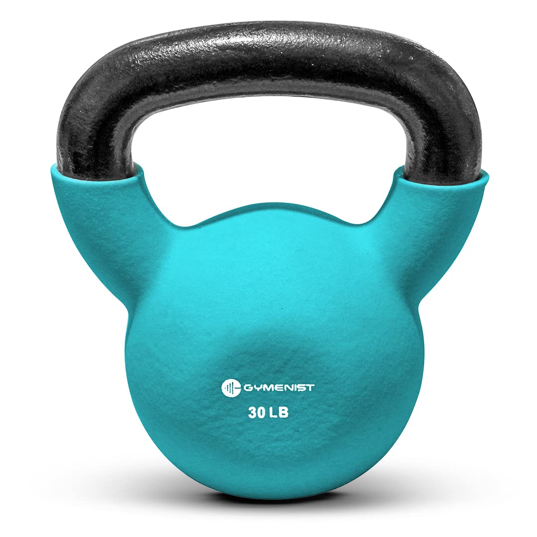 GYMENIST Kettlebell Fitness Iron Weights with Neoprene Coating Around The Bottom Half of The Metal Kettle Bell