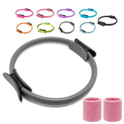 Pilates Ring Fitness Trainer, Pilates Ring Magic with Double Padded Handles, Pilates Ring Fitness Circle 14.96" Yoga Rings Magic Circle for Toning Arms