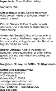 ProMix Nutrition One Ingredient Whey Protein Powder, 25g Protein per Serving, Sugar Free, Soy Free, Unflavored - 32 Servings