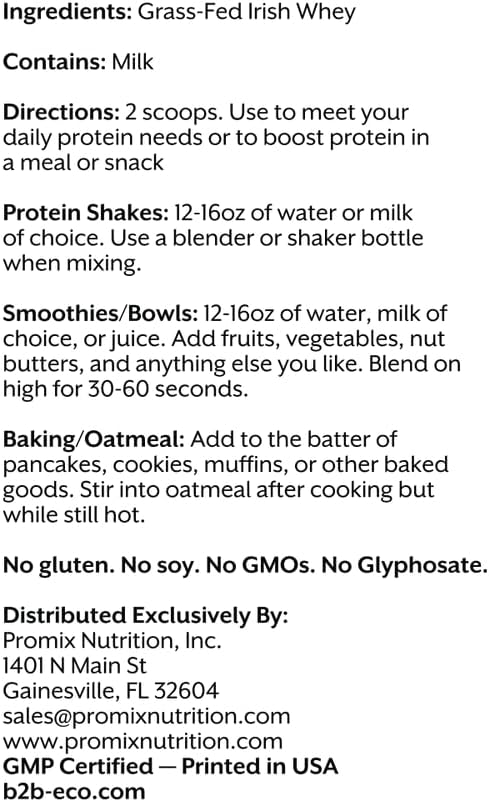 ProMix Nutrition One Ingredient Whey Protein Powder, 25g Protein per Serving, Sugar Free, Soy Free, Unflavored - 32 Servings