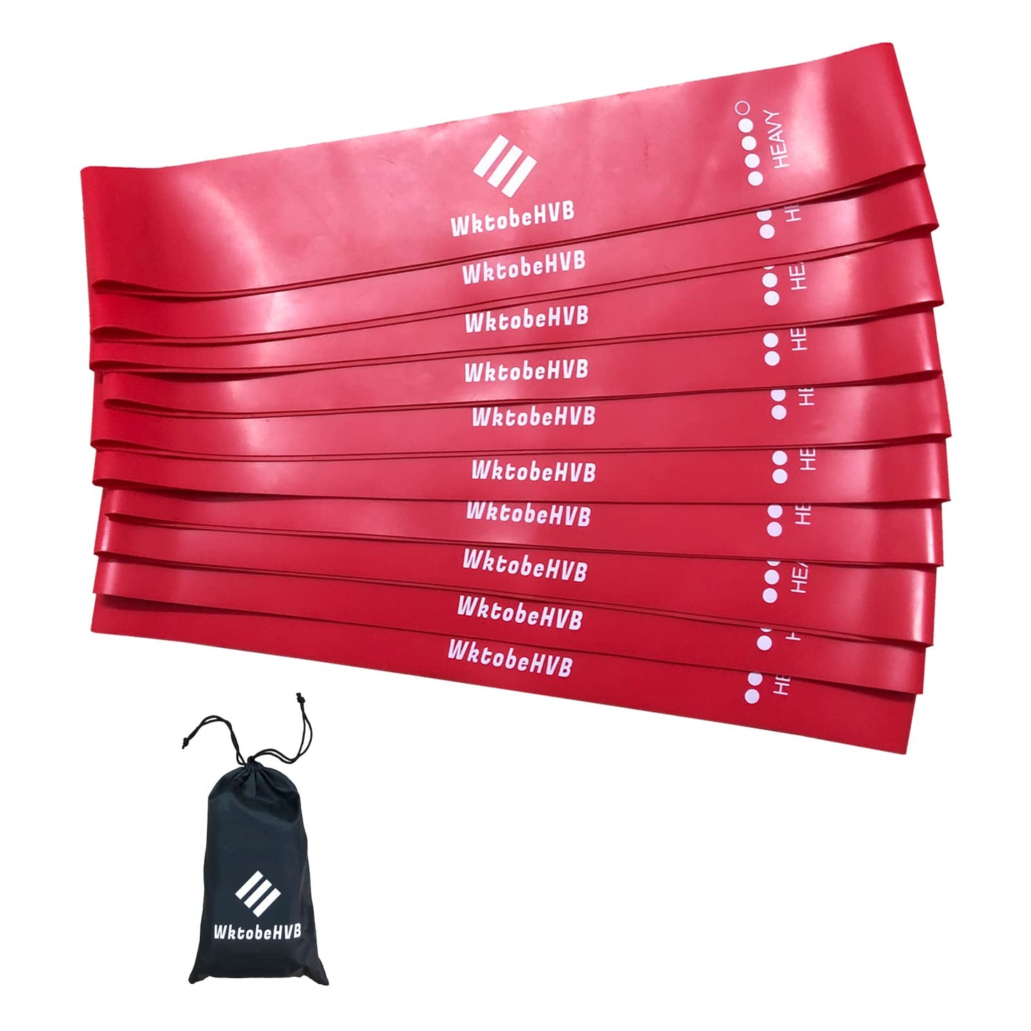 Resistance Loop Exercise Bands-5/10 Pack-10/12 Inch Stretch Bands for Working Out with Carry Bag-Elastic Bands for Physical Therapy, Rehab, Yoga, Pilates and Strength Training at Home or Gym