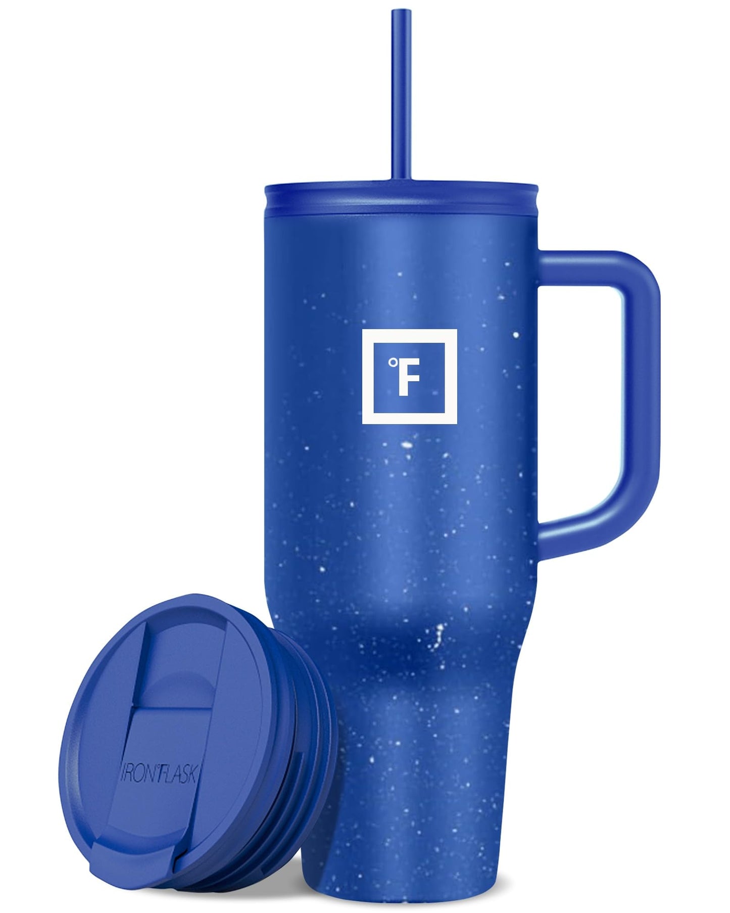 IRON °FLASK Co-Pilot Insulated Mug w/Straw & Flip Cap Lids - Cup Holder Bottle for Hot, Cold Drink - Leak-Proof - Water, Coffee Portable Travel Mug - Aurora, 32 Oz