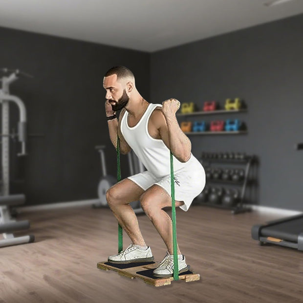 Wood Resistance Band Platform Base, Resistance Band Foot Plate, Fitness Exercise Board Footplate, Step Board for Workout Board for Home Gym