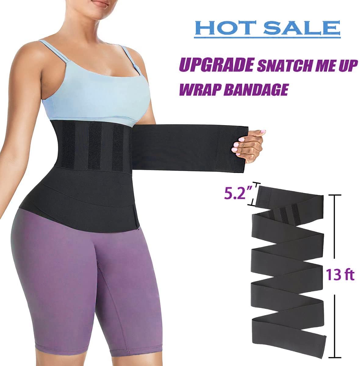 Aniolzd Wrap Waist Trainer for Women Waist Wraps for Stomach Snatch Me Up Bandage Tummy Body Belly Trimmer Wrap Plus Size