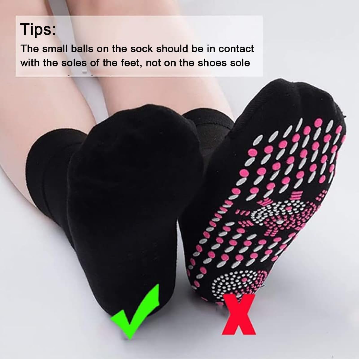 3 Pair Tourmaline Thermal Circulation Acupressure Self-Heating Shaping Socks, AFIZ Tourmaline Slimming Health Sock,Foot Massage Thermotherapeutic Sock (3 Color)