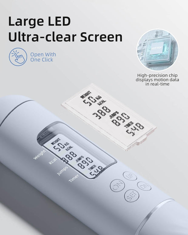 YOTTOY Skipping Ropes for Adults -Cordless Counter Jump Rope with Large Cordless Ball-Weighted Jump Rope for Women with LCD Display