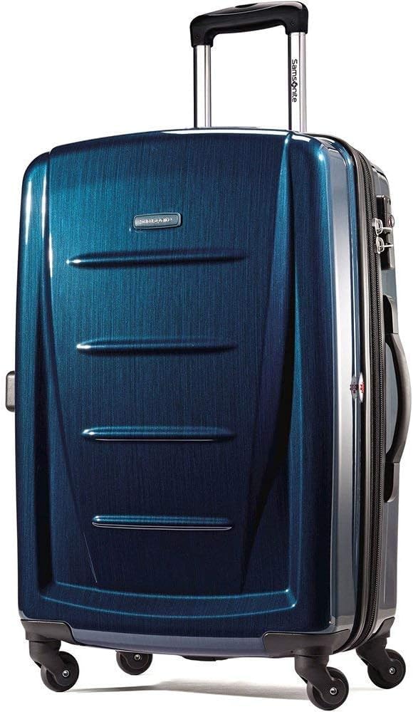Samsonite Winfield 2 Hardside Expandable Luggage with Spinner Wheels, Burgundy, Checked-Medium 24-Inch