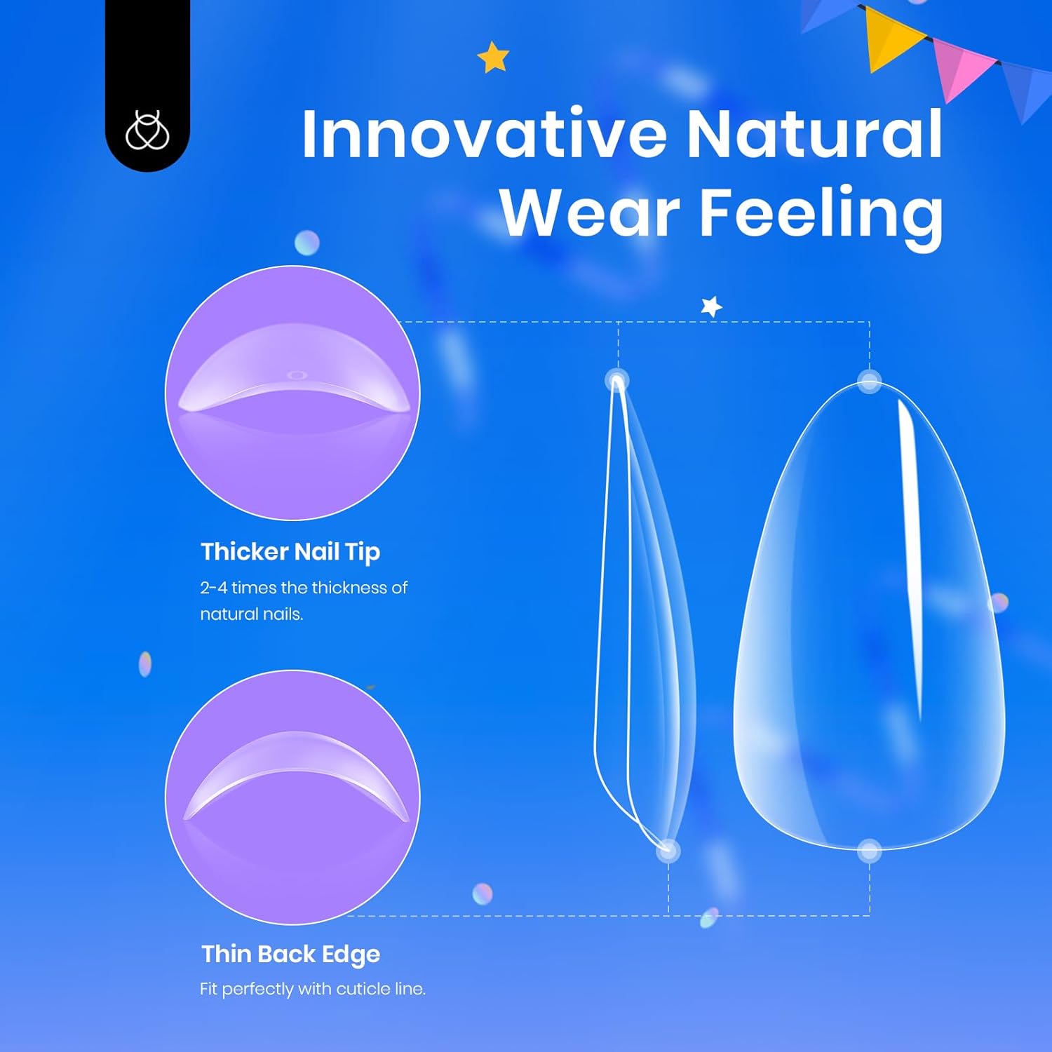 Beetles Gel Nail Kit Short Almond, 240Pcs Easy Nail Extension Set Shaped Clear Tips with 5 in 1 Nail Glue Base & Top Coat and Mini UV Lamp, Nail Tips Art Acrylic Nail Kit Gifts for Women