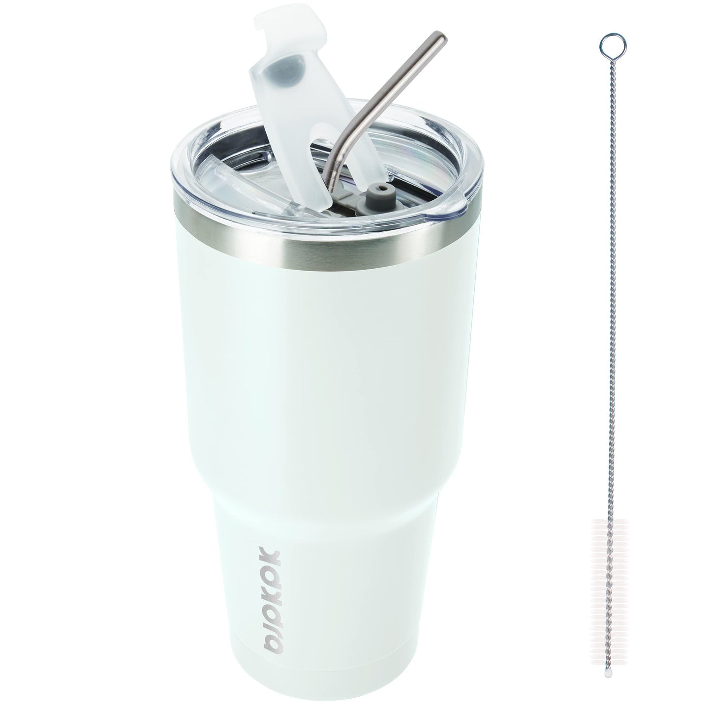 BJPKPK Insulated Stainless Steel Tumbler, Coffee Cup with Lid and Straw, Double Wall Vacuum Travel Mug, Powder Coated Leakproof Tumbler Cup,Oasis
