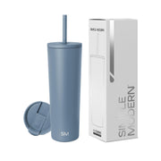 Simple Modern Insulated Tumbler with Lid and Straw | Iced Coffee Cup Reusable Stainless Steel Water Bottle Travel Mug | Gifts for Women Men Her Him | Classic Collection | 24oz | Midnight Black