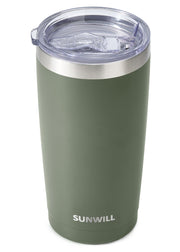 SUNWILL Travel Coffee Tumbler 20 oz, Insulated Mug with Lid, Stainless Steel Cup for Outdoor, Powder Coated Navy