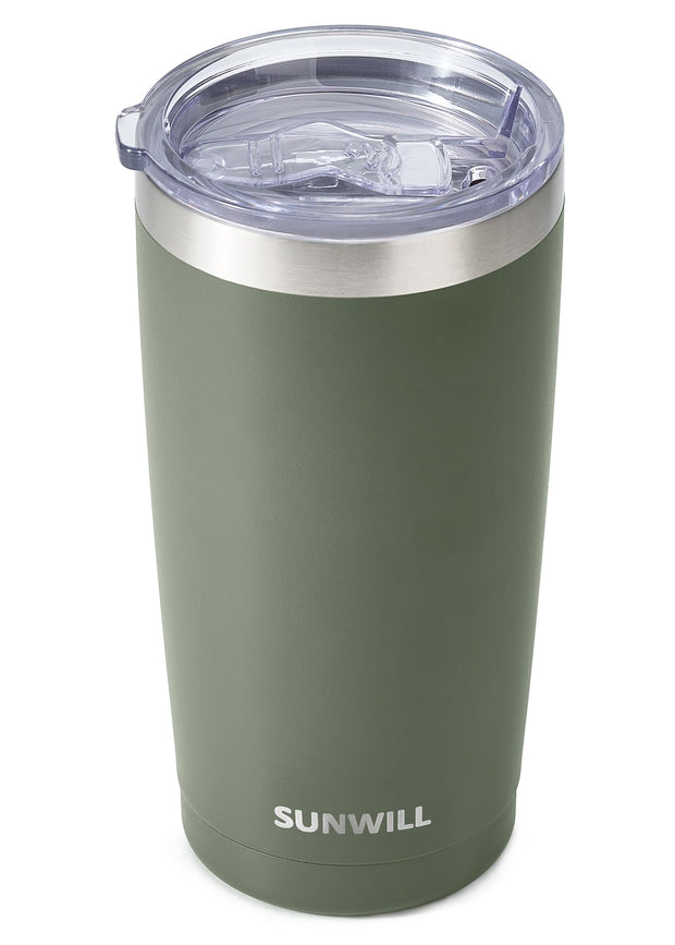 SUNWILL Travel Coffee Tumbler 20 oz, Insulated Mug with Lid, Stainless Steel Cup for Outdoor, Powder Coated Navy