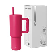 Simple Modern 40 oz Trek Tumbler with Handle and Straw Lid | Cup Holder Friendly Insulated Stainless Steel Travel Mug | Blue Dune