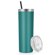 VEGOND Stainless Steel Tumblers Bulk 12 Pack, 20 oz Vacuum Insulated Skinny Tumblers with Lids and Straws, Double Wall Coffee Mug, Travel Water Cup, White