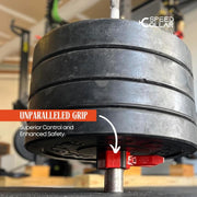 Next Gen Barbell Clips for crossfitters, Max Weight Capacity, Optimized Bar Locks for Olympic & Power Lifting (Red, Set of 2 Clamps)