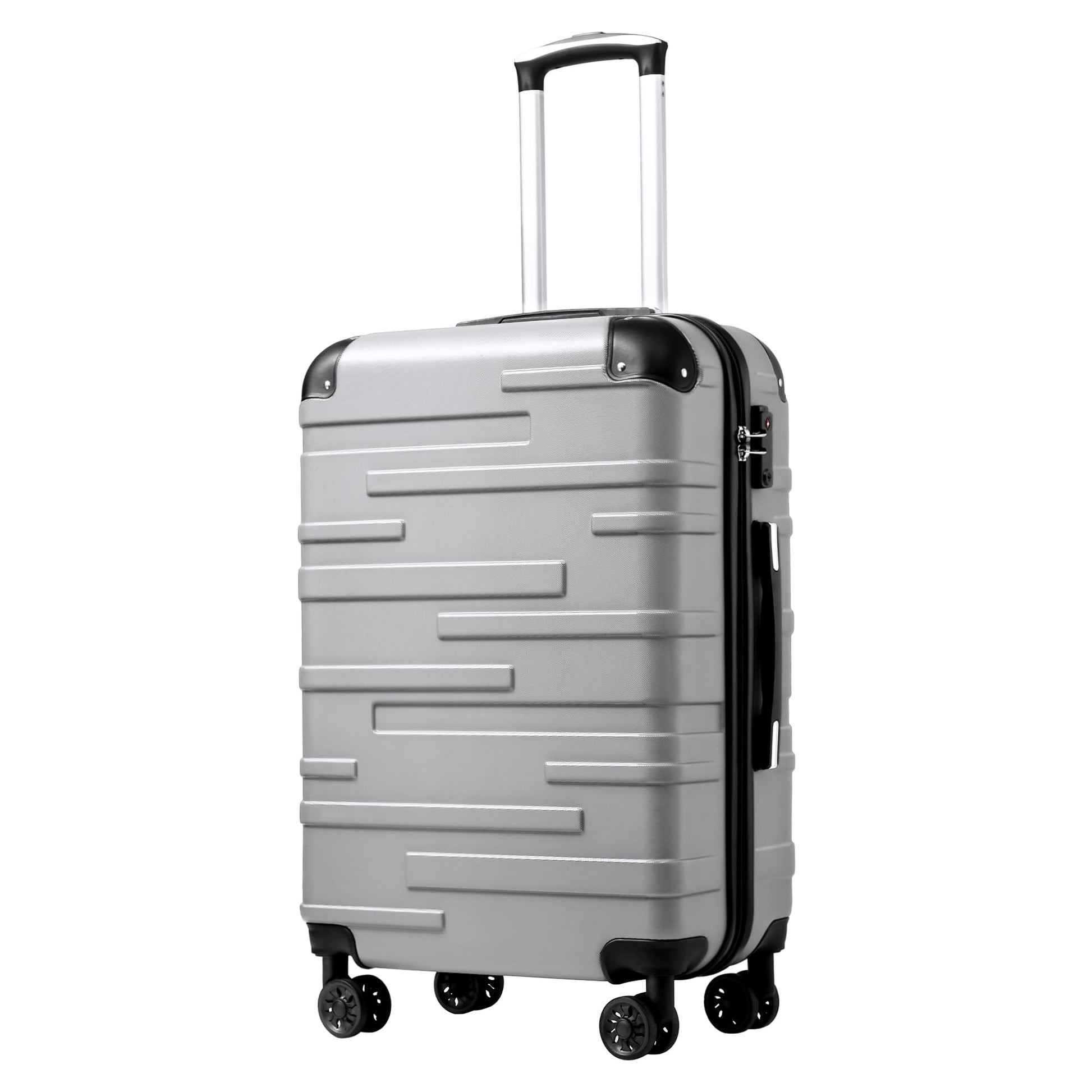 Coolife Luggage Expandable(only 28") Suitcase 3 Piece Set with TSA Lock Spinner 20in24in28in (dark green)