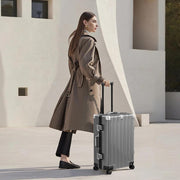 Krute Luggage 28 Inch Aluminum Frame Luggages TSA Lock No Zipper Checked Suitcase with Spinner Wheels PC+ABS Hardshell Lightweight Large Suitcases