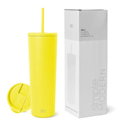 Simple Modern Insulated Tumbler with Lid and Straw | Iced Coffee Cup Reusable Stainless Steel Water Bottle Travel Mug | Gifts for Women Men Her Him | Classic Collection | 24oz | Midnight Black