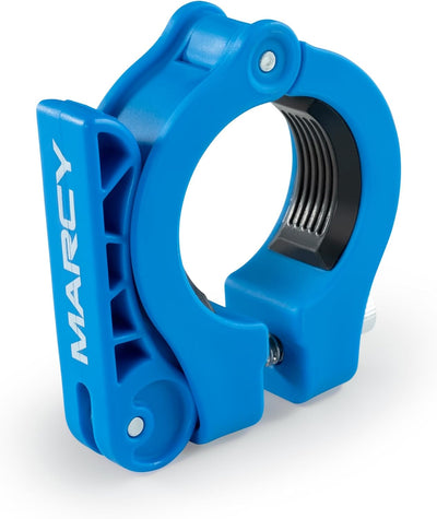 Marcy Adjustable Nylon Resin Olympic (2-inch) Barbell Lock Collar Clips with Quick Release Latch for Weight Training & Fitness Training, Blue, OBC-9BL