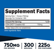 Nutricost Creatine HCl Powder (8 OZ) - Made with CON-CRET Creatine, 300 Servings
