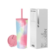 Simple Modern Insulated Tumbler with Lid and Straw | Iced Coffee Cup Reusable Stainless Steel Water Bottle Travel Mug | Gifts for Women Men Her Him | Classic Collection | 24oz | Midnight Black