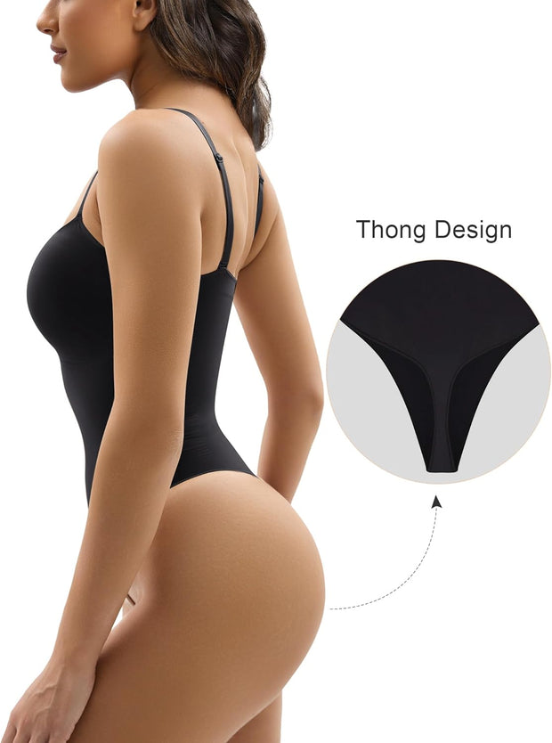 YIANNA Women Shapewear Tummy Control Bodysuit Seamless Sculpting Snatched Waist Body Suit Thong or Brief