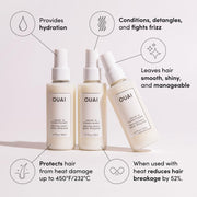 OUAI Travel Kit - Includes Travel Size Leave In Conditioner, Detox Shampoo, Fine to Medium Hair Mask, Scalp & Body Scrub (4 Count)