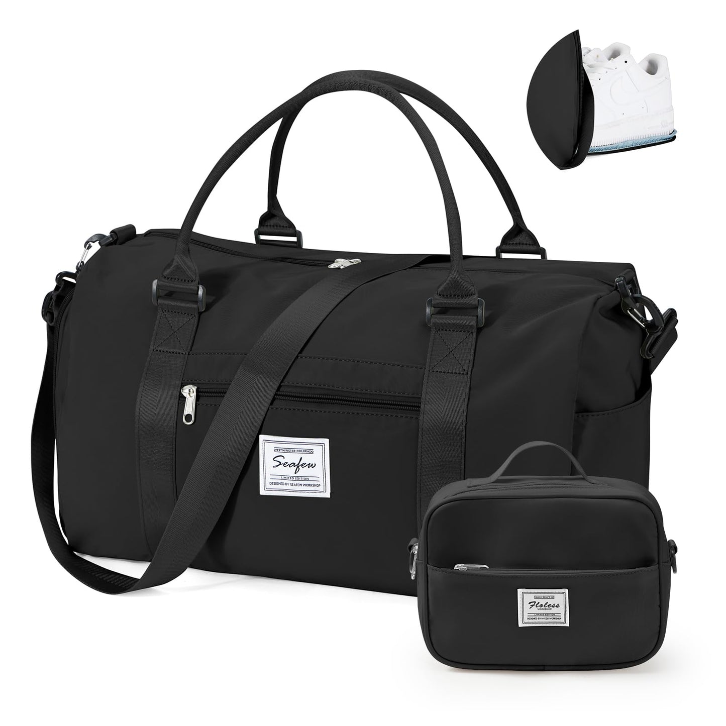 Gym Bags for Women Men with Shoes Compartment,Sports Duffle Bags Personal item travel Duffel Tote Bag Small Carry on Weekender Overnight Bag Workout Dance Bags Hospital Holdalls Grey Green