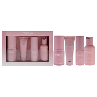 Skin Discovery Set by Kylie Cosmetics for Women - 4 Pc 1 oz Foaming Face Wash, 0.5 oz Face Moisturizer, 0.3 oz Vitamin C Serum, 1 oz Vanilla Milk Toner