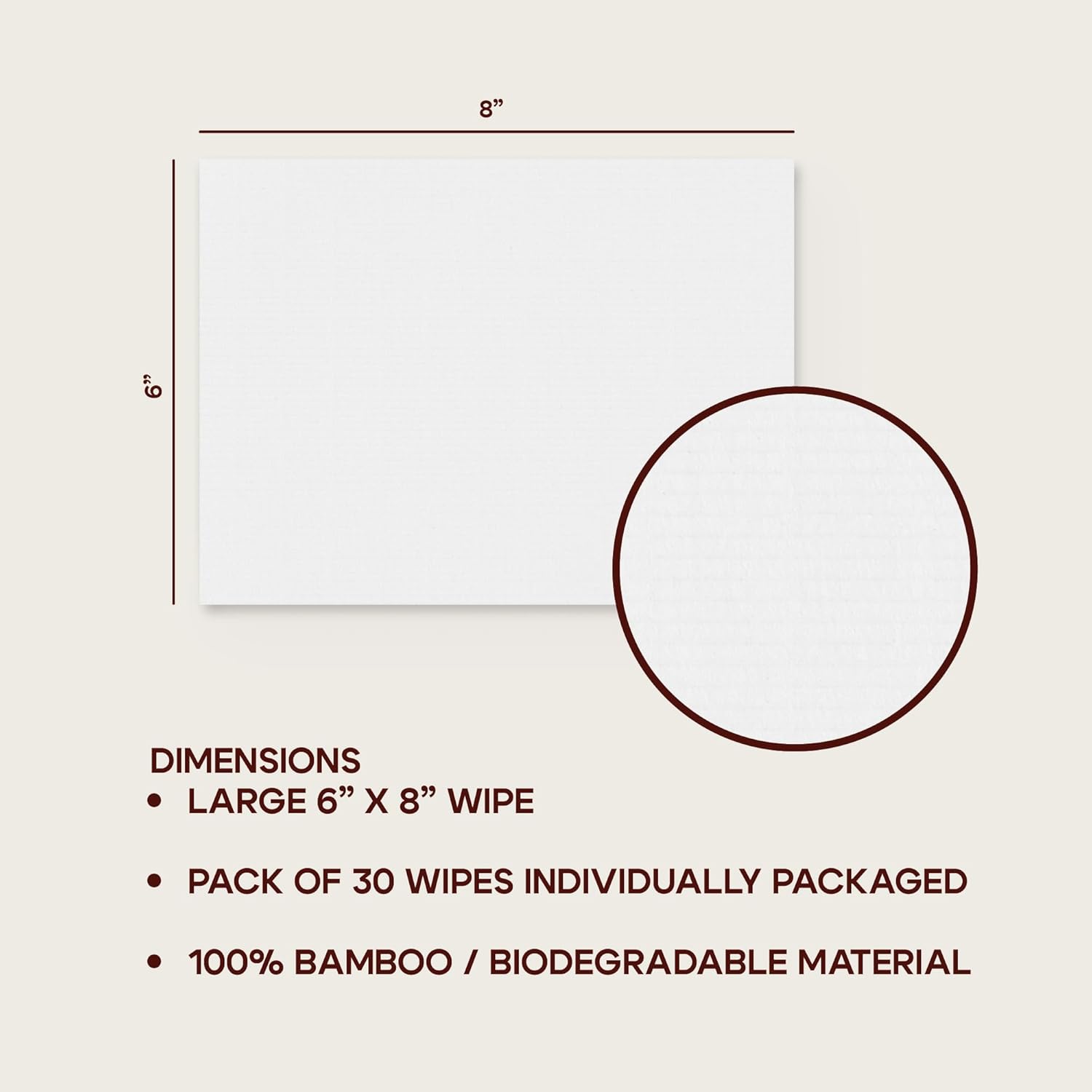 Bamboo Deodorant Wipes - 30 count - Individually Packaged - Aromatherapy Scent (Aloe)
