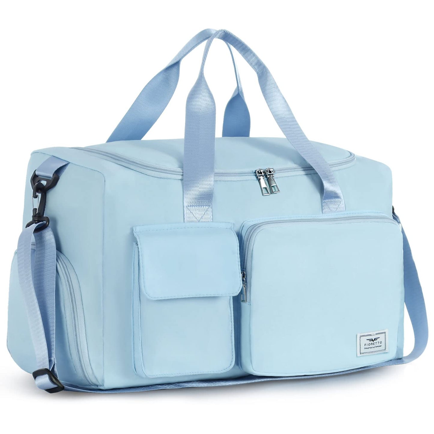 FIORETTO Women's Gym Duffle Bag with Shoes Compartment, 37L Capacity, Ideal for Travel, Gym, Sports, Duffel, Weekender