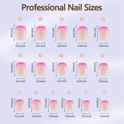 Misssix XBASICTIPS French Tip Press On Nails, 150 Pcs Short Square French Gel Nail Tips, Soft Gel Pre-shaped No File Need Fake Nails for Nail Art DIY Extension Designs, 15 Sizes