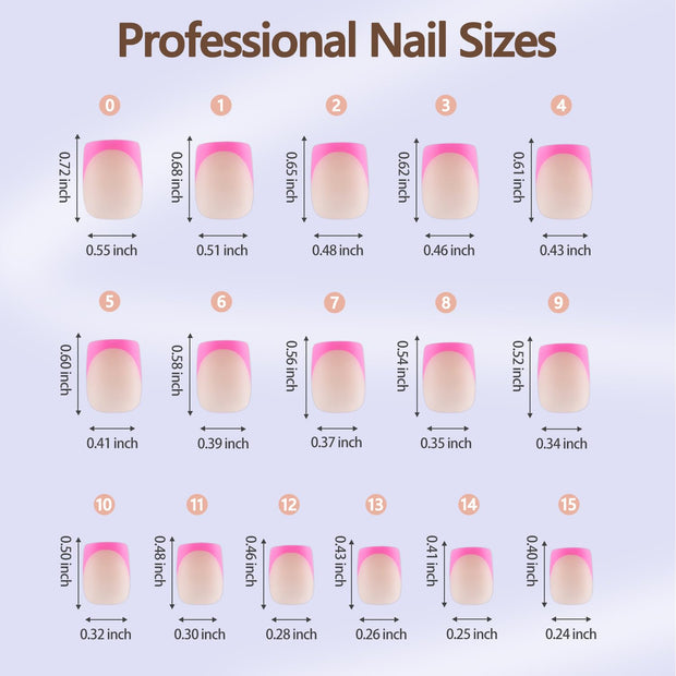 Misssix XBASICTIPS French Tip Press On Nails, 150 Pcs Short Square French Gel Nail Tips, Soft Gel Pre-shaped No File Need Fake Nails for Nail Art DIY Extension Designs, 15 Sizes
