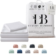 Luxury Bamboo Market | Queen Size Bed Sheet Set | 100% Viscose Made from Bamboo | Organically Grown | Ultra Soft | Cooling Sheets for Hot Sleepers | 17" Deep Pocket [Dune]