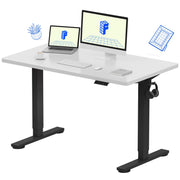 FLEXISPOT EN1 Whole-Piece Standing Desk, 48 x 24 Inches Height Adjustable Desk Stand up Desk Home Office Table for Computer Laptop (White Frame + Maple Desktop)