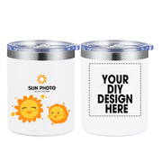 Personalized Custom Tumbler Print in USA 12oz Stainless Steel Travel Coffee Cup with Lid & Straw Double Wall Insulated Mug With Colorful Text Logo Photo