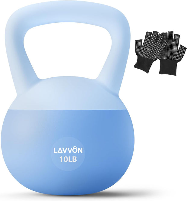 Soft Kettlebell - Cushioned Impact-Resistant Base and Anti-Slip, Kettle bell Anti-Slip Grip Weight for Home Workouts, Safe Strength Training Kettlebells Sets for Women & Men, With Non-slip Gloves