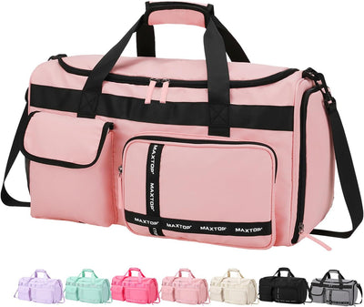 MAXTOP Gym Bag for Women Men Travel Duffle Bag Large Capacity Carry On Weekender Overnight Bag With Shoe Compartment Gym Tote Dry Wet Separation Duffel Bag for Travel