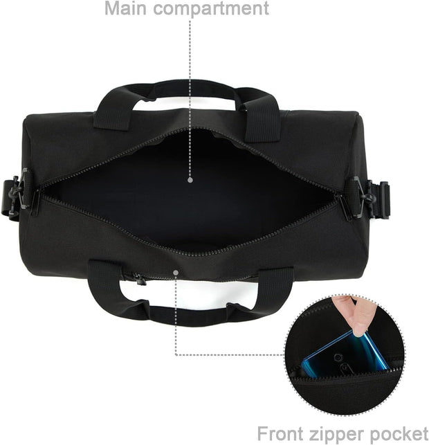 Small Gym Bag Duffel Bag for Women Men Fitness Sports Bag Workout Adjustable Detachable Shoulder Strap Lightweight Carry on Travel Duffle Bag (Black, 15" / Mini / 12L)