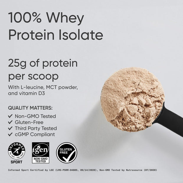 Sports Research Whey Protein Isolate - Sports Nutrition Protein Powder 25g per Scoop - 2lb Bag Whey Protein - Dutch Chocolate Bulk Protein Powder, 25 Servings