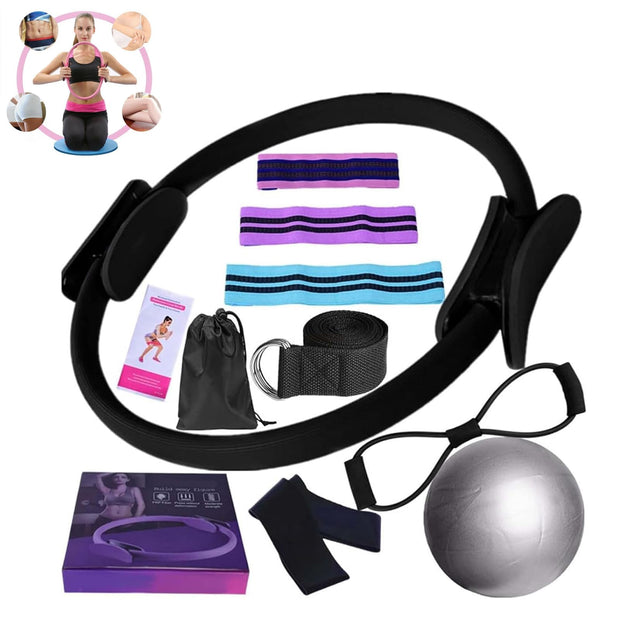 Pilates Essentials Kit for Women,Better Me Pilates Kit,Pilates Rings Booty Bands Yoga Ball,Yoga Sets for Women - Complete Set of 11 Accessories,Pilates Equipment for Home Workouts