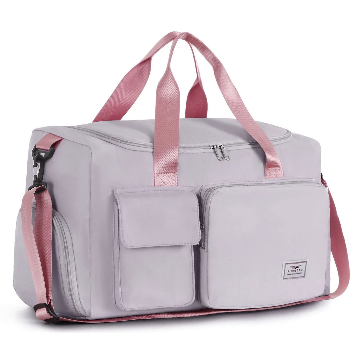 FIORETTO Women's Gym Duffle Bag with Shoes Compartment, 37L Capacity, Ideal for Travel, Gym, Sports, Duffel, Weekender