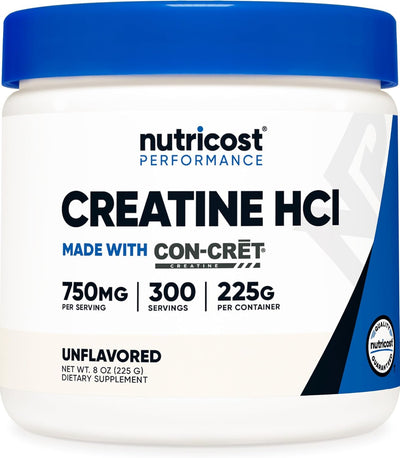 Nutricost Creatine HCl Powder (8 OZ) - Made with CON-CRET Creatine, 300 Servings