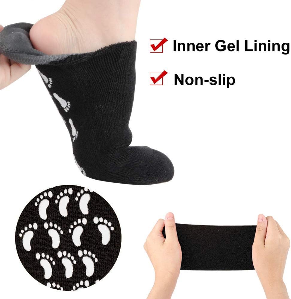 Large Men Moisturizing Gel Socks - 2 Pairs Foot Care Treatment for Dry Cracked Rough Skin - Spa Lotion Socks for Repairing US10-15