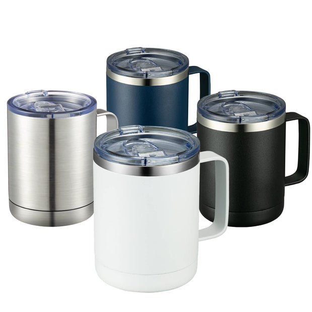 MEWAY 12oz Coffee Mug With Handle and Sliding Lid,Stainless Steel Travel Tumbler Cup with Handle,Double Wall Vacuum Insulated Camping Cup for Hot & Cold Drinks Tea (Purple,Set of 1)