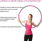 NEOWEEK 2lb Exercise Hoops for Adults, Adjustable Hoola Weighted Hoop, Detachable Section Soft Fitness Hoop for Weight Loss, Fat Burning, Home Gym Core Workout