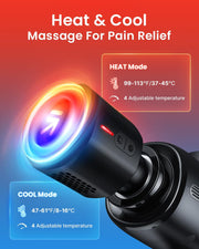 RENPHO Massage Gun Deep Tissue with Heat and Cold Head, Handheld Muscle Massager Therapy with Carry Case, Percussion Body Masajeador for Men Women Athletes Back Upgrade, Active Thermacool