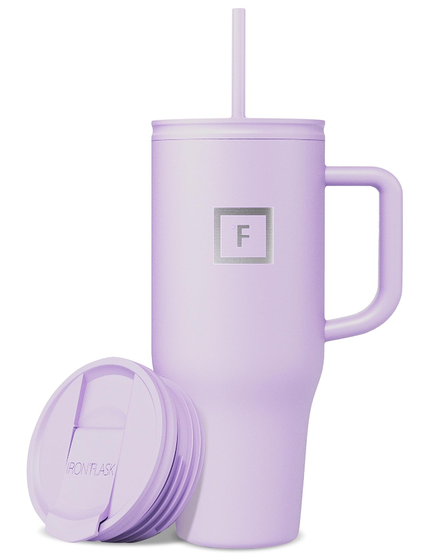 IRON °FLASK Co-Pilot Insulated Mug w/Straw & Flip Cap Lids - Cup Holder Bottle for Hot, Cold Drink - Leak-Proof - Water, Coffee Portable Travel Mug - Aurora, 32 Oz