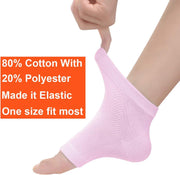 Vented Moisturizing Gel Heel Socks, 3 Pairs Toeless Spa Sock for Foot Care Treatment, Cracked Heels, Dry Feet, Foot Calluses (Gray, Green, Pink)