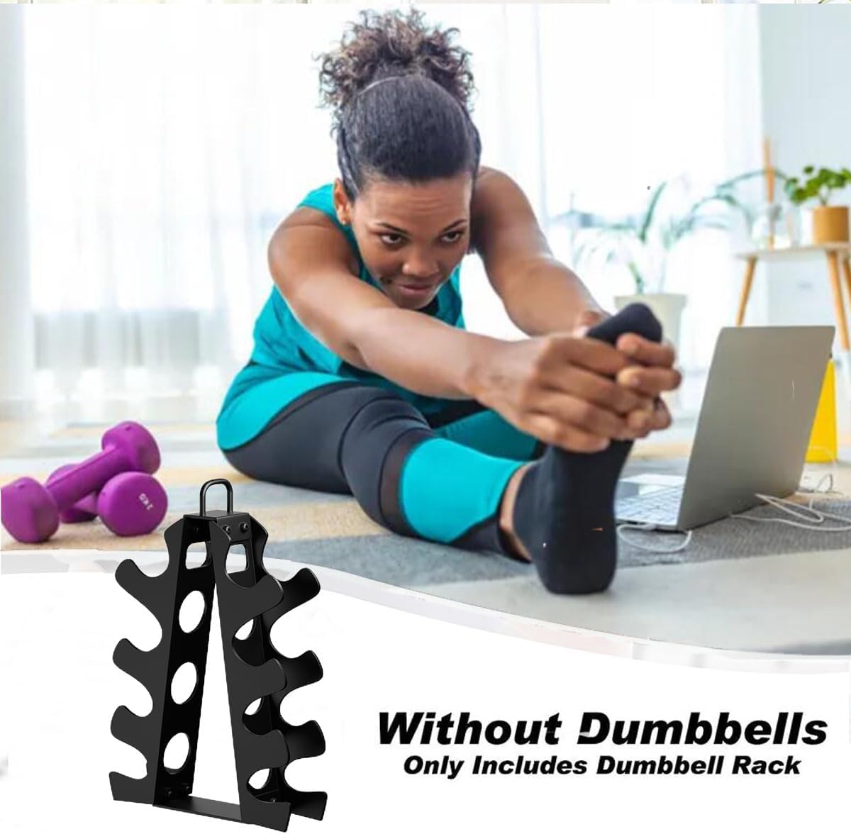 Dumbbell Rack Stand Only(No Dumbbells Rack Only), Weight Rack for Dumbbells 5-15LB, Upgraded Handle, Compact A-Frame Weight Rack, Suitable for Home Gym